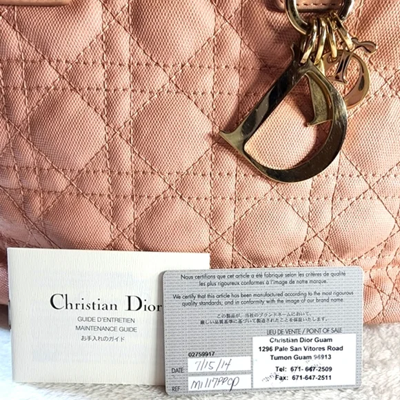 Authentic Christian Dior Panarea Cannage Quilted Coated Canvas Tote w/ Dust Bag - Picture 16 of 16